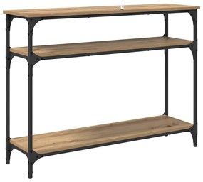 vidaXL Konzolasztal polcokkal Artisan tölgy 100 x 29 x 75 cm Faanyag