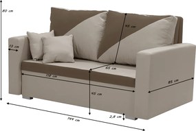 ASTRA2 Kétszemélyes kinyitható kanapé Sötétkék/krém