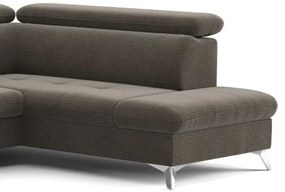 CATANIA jobb oldali, barna, kihúzható sarokkanapé tárolóval U alakban