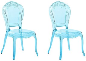 Átlátszó kék szék kétdarabos szettben VERMONT Beliani