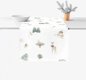 Goldea karácsonyi viaszosvászon asztali futó - tradicionális karácsonyi 20x140 cm