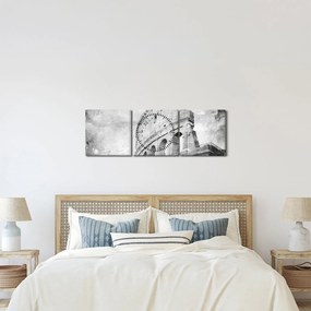 Kép - Vintage képeslap a városról N⁰1 (órával) (90x30 cm)