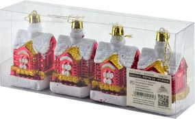 4 db-os santa lila házikó szett piros