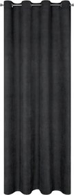 Kész függöny 140X250 fekete bársonyból, finom karika mintával