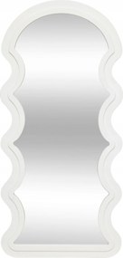 Függő Fali Tükör Fehér Keret 114 x 54 cm Modern Nappali Tükör