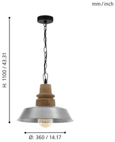 Eglo 33024 - Csillár láncon RIDDLECOMBE 1xE27/60W/230V