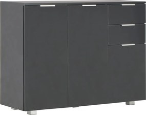 vidaXL fekete magasfényű tálalószekrény 107x35x80,5 cm