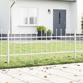 Kerti Kerítés Lándzsás Felsővel Fehér 5,1x0,6 m Acél
