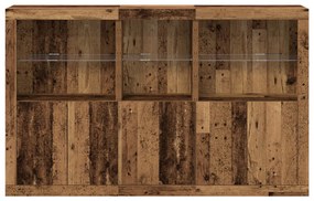 Tálaló LED világítással Viharvert fa 162x37x100 cm Műanyag