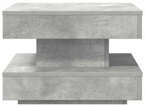 betonszürke dohányzóasztal 360 fokban forgatható 50x50x34,5 cm