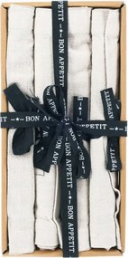 Asztali Alátét Szett 4 db-os Szürke Pamut Téglalap Alakú 48x33