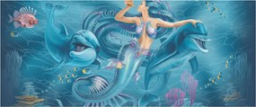 Kép - Sellő delfinekkel (120x50 cm)