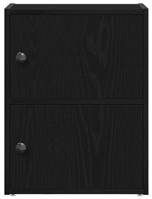 Könyvespolc fekete tölgy 40x24x52 cm gépesített fa