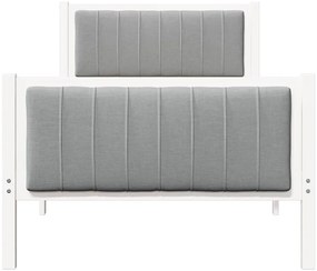 Ágykeret Fehér és világosszürke 90 x 200 cm Tömör fenyőfa