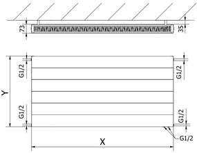 Mexen CVL21, panelradiátor 900 x 2000 mm, alsó csatlakozás, 3179 W, fekete, W621L-090-200-70