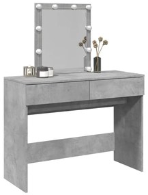 betonszürke fésülködőasztal LED-del 100 x 40 x 130 cm