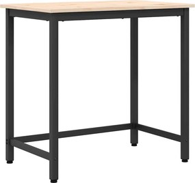 vidaXL asztal Természetes 80 x 50 x 77 cm Műszaki fa és acél