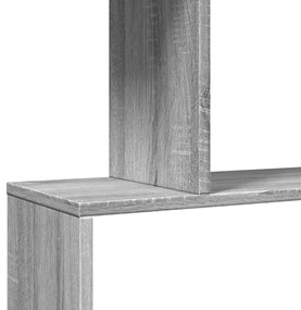 3 szintes szürke sonoma fa elválasztó könyvespolc 70x24x97 cm