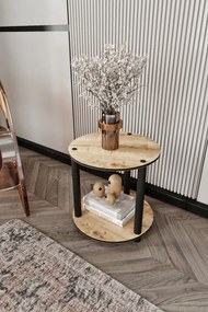 Bookcase dohányzóasztal, tölgy, 34 cm – 2-Tier