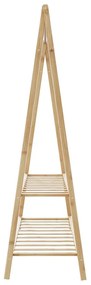 bambusz ruhaállvány polcokkal 132 x 45,5 x 150,5 cm