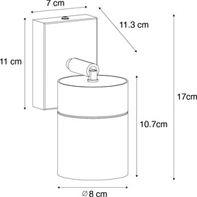 Kültéri fali lámpa fekete AR70 állítható IP44 - Solo