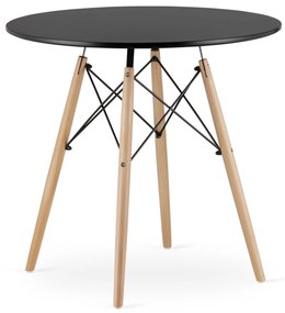 AKCIÓ Fekete étkezőasztal OSLO 80x80 II. osztály