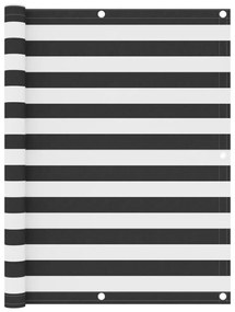 antracitszürke-fehér oxford-szövet erkélyparaván 120 x 400 cm