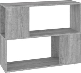 vidaXL szürke sonoma színű térelválasztó könyvszekrény 80 x 24 x 63 cm