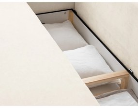 Krémszínű kinyitható tárolóhelyes kanapé 231 cm Elen – Micadoni