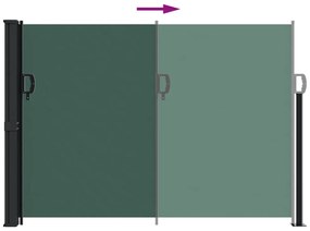sötétzöld behúzható oldalsó napellenző 140 x 600 cm