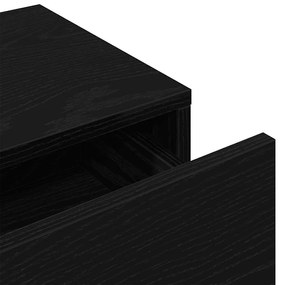 Falipolc fiókokkal fekete 80x33x17 cm műszaki fa