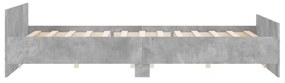betonszürke ágykeret fej- és lábtámlával 200 x 200 cm