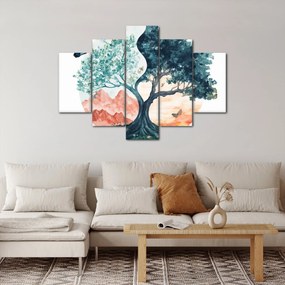 Kép – Akvarellfa tele élettel (150x105 cm)