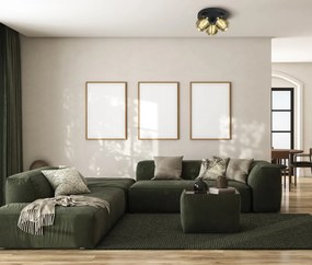 Italux modern spot lámpa lafin fekete sárgaréz itxspl-45379-3bkbrss