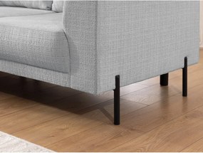 Világosszürke zsenília sarokkanapé (bal oldali-L alakú) Mauris – Ropez