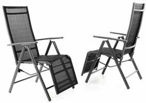 GARTHEN Kerti szék összecsukható lábtartóval 2 db antracit