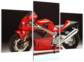 Egy piros motorkerékpár képe (90x60cm)