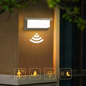 Brilagi-LED Kültéri fali lámpa érzékelővel BRICKY LED/12W/230V szürke IP54