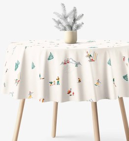 Goldea kör alakú pamut terítő - téli örömök Ø 160 cm