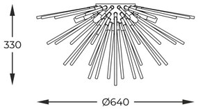 Zuma Line C0491-06B-F7DY - Felületre szerelhető csillár  URCHIN 6xG9/42W/230V arany