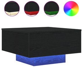 LED világítással rendelkező dohányzóasztal Fekete tölgy 55x55x31 cm