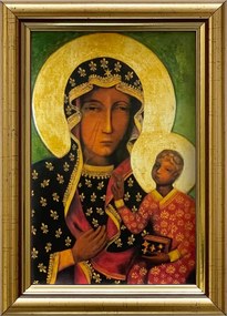 Vászonkép 18x13 Szűz Mária Arany Díszített Fa Keret