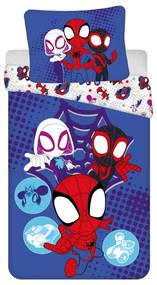 Kék egyszemélyes pamut gyerek ágyneműhuzat 140x200 cm Spidey – Jerry Fabrics