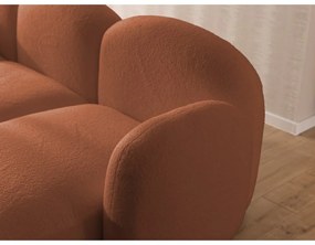 Terrakotta színű buklé (U alakú) sarokkanapé Orbit – Ropez