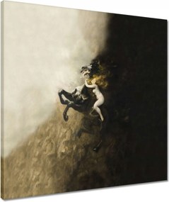 Vászonkép 50x50 Elragadtatási őrület Nő Ló