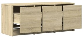 sonoma tölgy színű szerelt fa TV-szekrény LED-del 97x34x40 cm