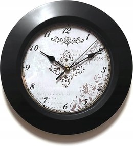 Fekete Kis Stilizált Retro Falióra 7&amp;7 3079 Átmérő 28 cm