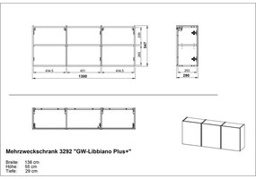 Krémszínű előszoba szekrény 138x55x29 cm Libbiano – Germania