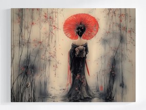 Vászonkép Canvas Nő Gésa Esernyő Japán Kelet Ázsia 100x75