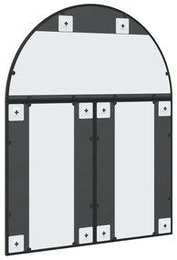 fekete ívelt vas fali tükör 80x100 cm